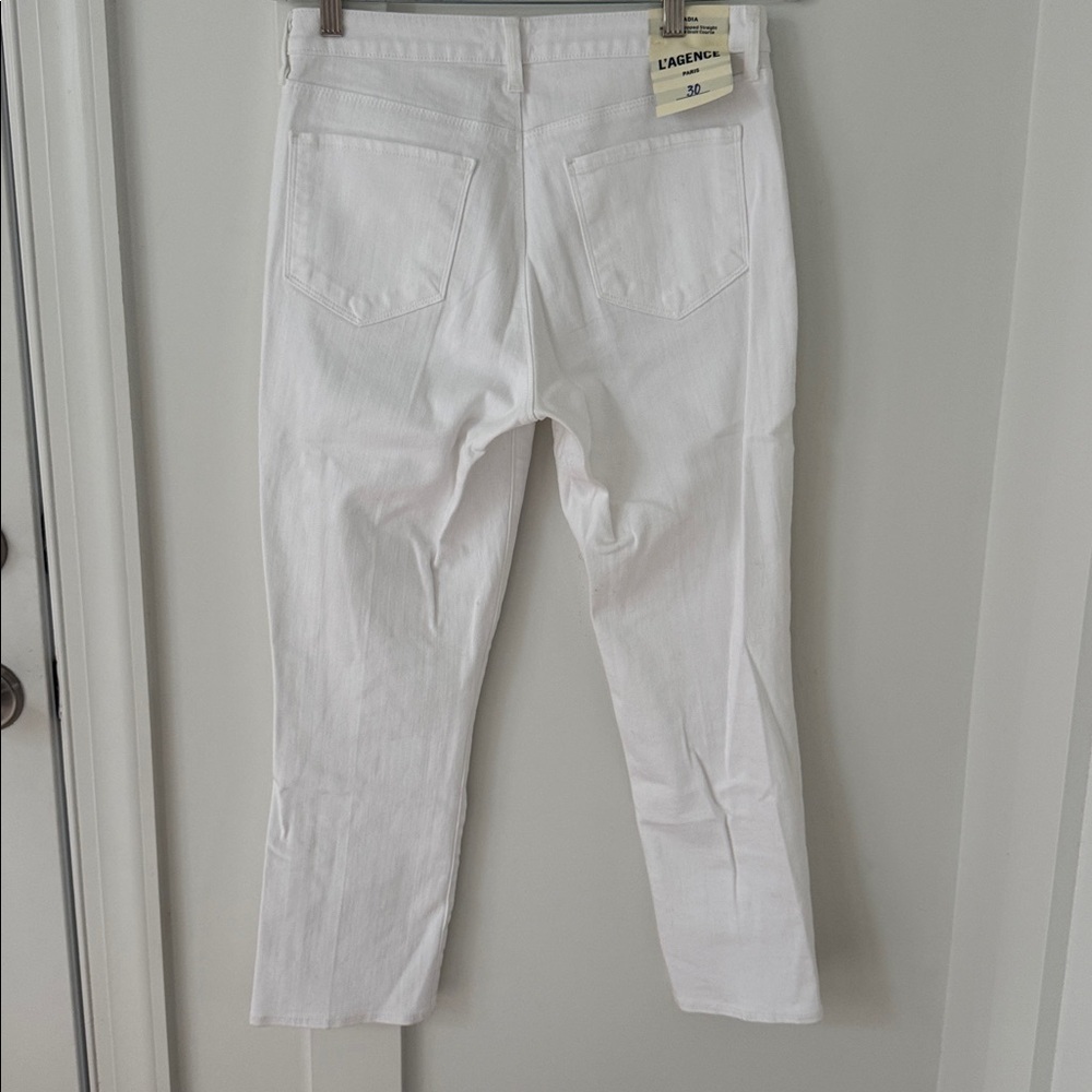 NWT L Agence Nadia Cropped White Jeans Size 30 - Picture 8 of 11